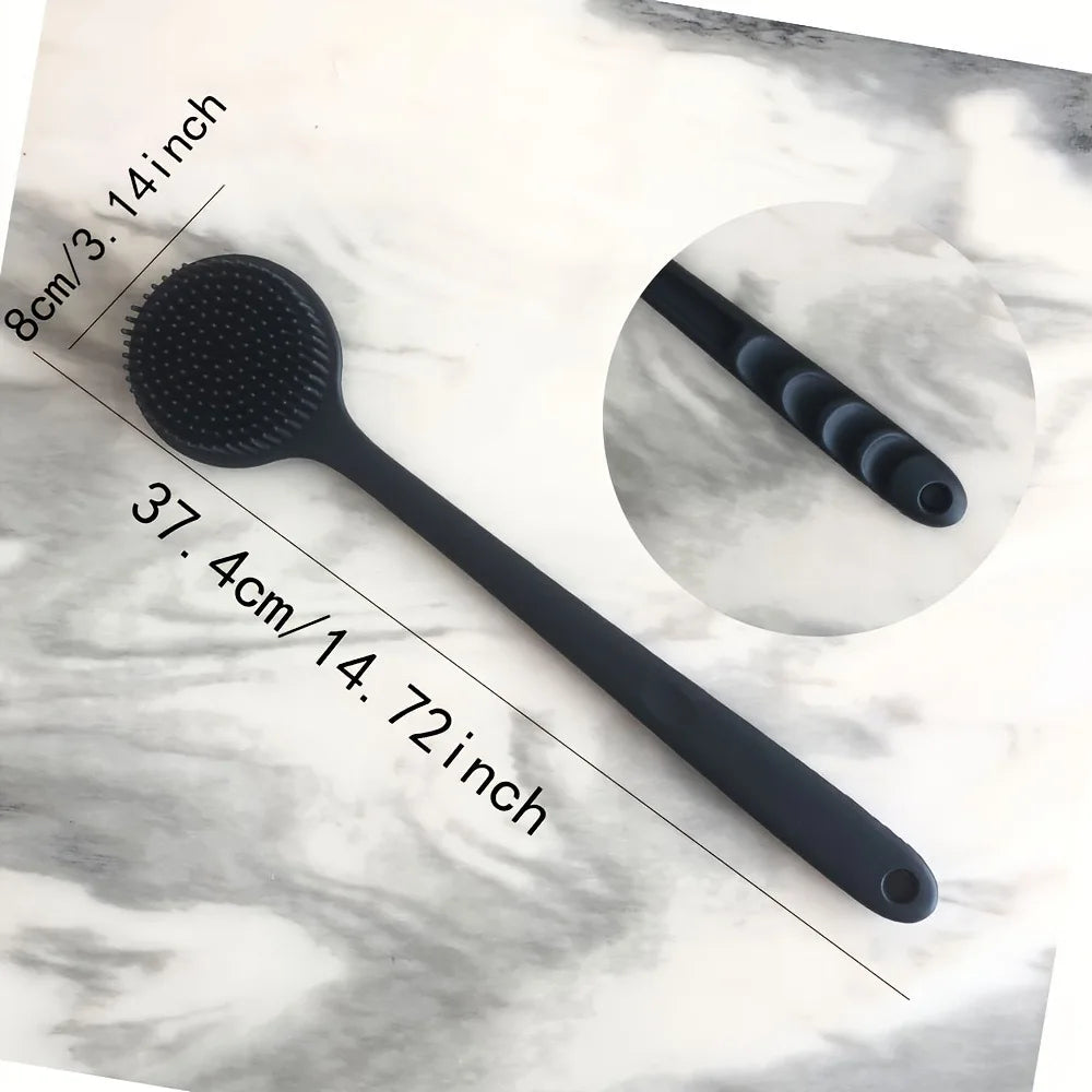 Silicone Long-Handled Bath Brush Massage Back Scrubber Gadget for Bathing - Easy to Hold And Comfortable to Use