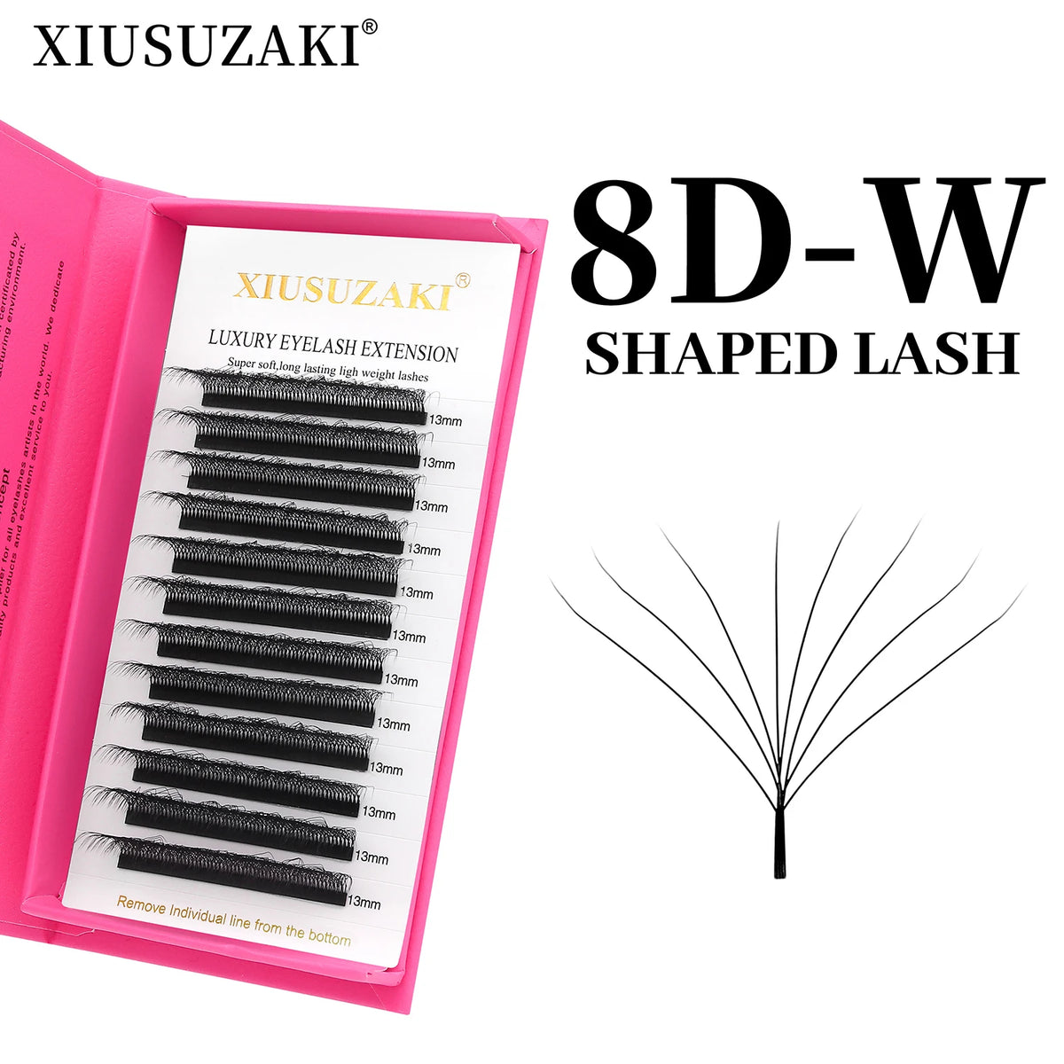 XIUSUZAKI W Shaped Lashes Bloom 2D 3D 4D 5D 6D 7D 8D Automatic Flowering Premade Fans Eyelashes Extensions YY Individual Lashes