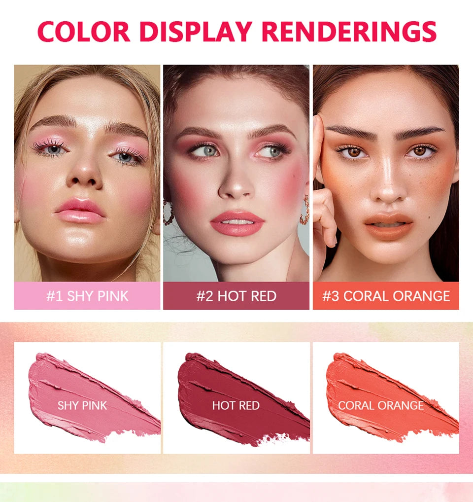 ibcccndc Rotating Blush Cream Tinted Moisture Stick Naturally Long-lasting Moisturizing Waterproof And Non-Removing Orange Blush