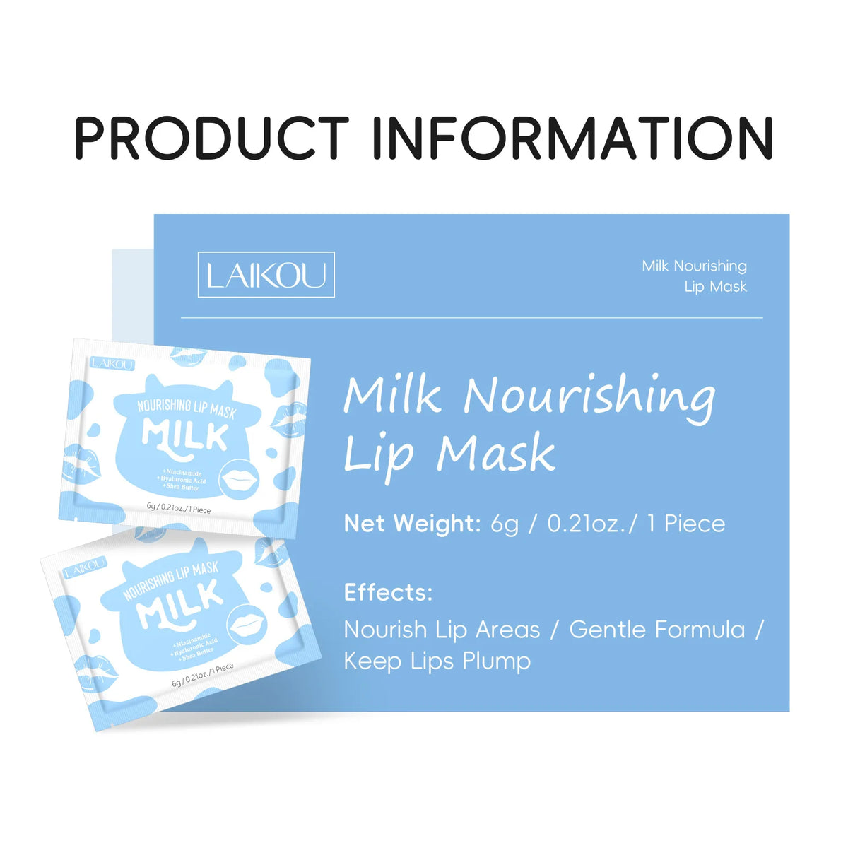 LAIKOU 5/10pcs Lip Mask Lip Care Moisturizing Hydrating Repair Lighten Lip Lines  Gel Patch Lips Pad Patches Care Products