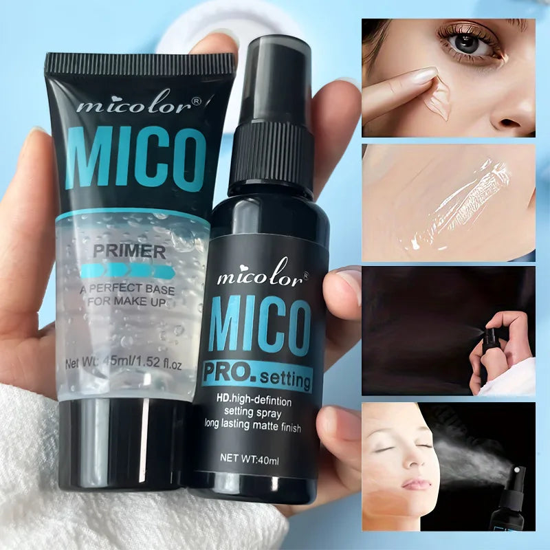 Transparent Jelly Primer Makeup Base Color Rendering Long Lasting Makeup Holding Pre Makeup Base Cream & Makeup Setting Spray