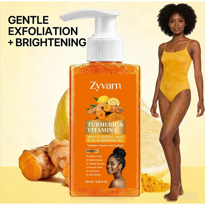 Vitamin C Brightening Body Wash Exfoliating Shower Gel Aloe Vera Moisturizing Skin Polish Gentle Deep Cleansing Daily Skincare