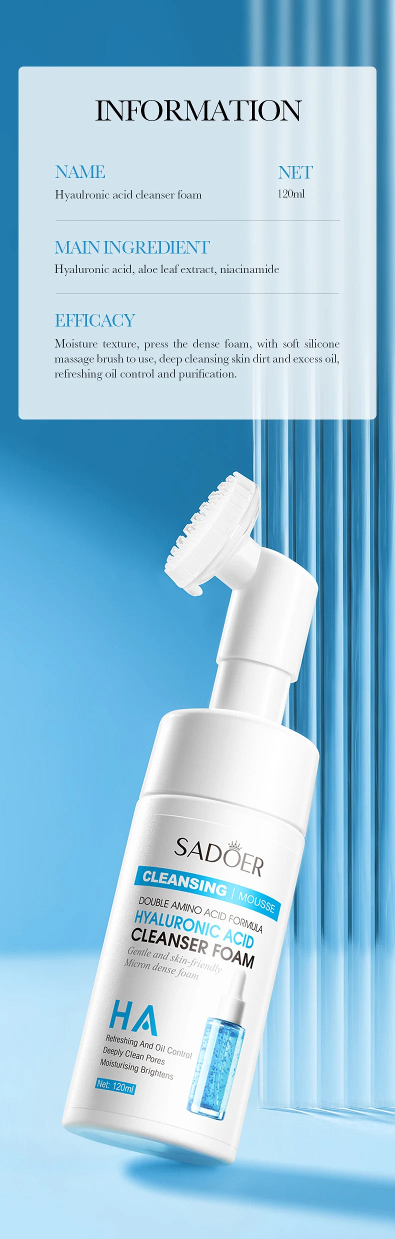 Facial Cleanser Face Wash Foam Face Massasge Facial Hydrating Moisturizing Skin Products Mossee Cleansing Care