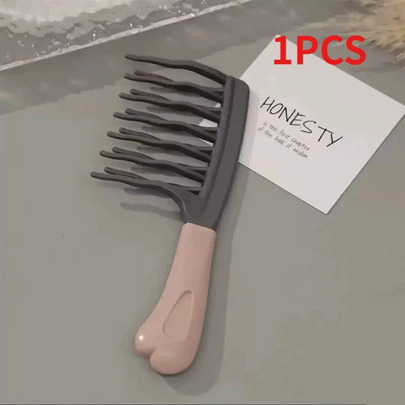 1pc Dual Wide-Tooth Hair Combs, Ideal for Long Curls & Voluminous Styles, Curly Hair Management &Home Massage, Elegant Hair Care
