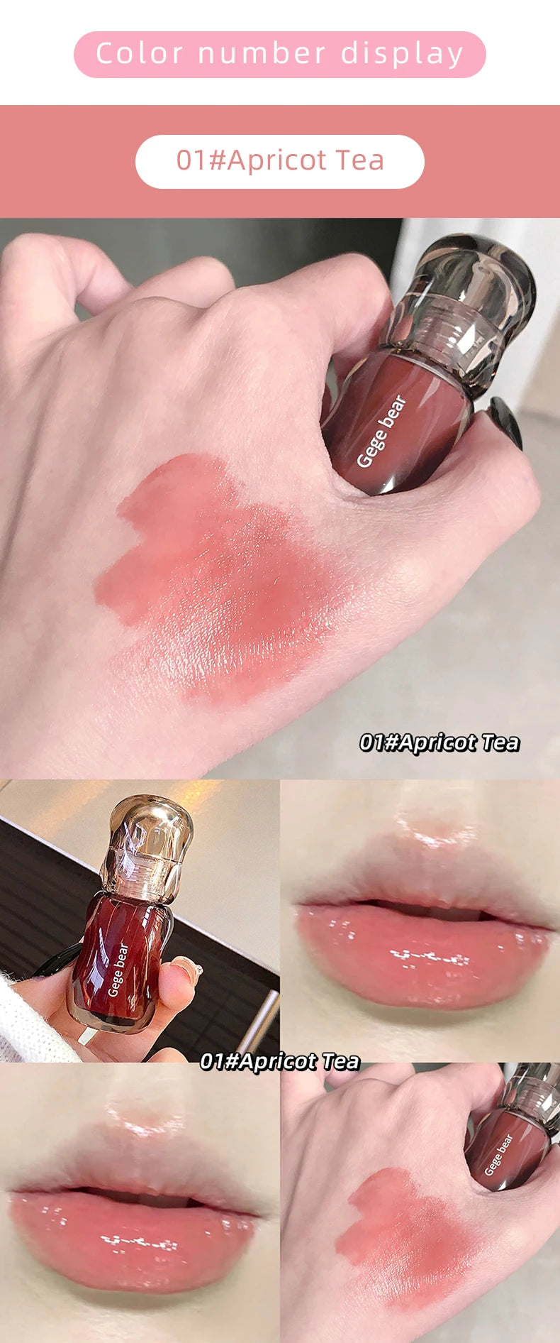 Moisturizing Plump Lips Mirror Effect Lip Color Non Greasy Texture Liquid Lip Pigment Not Easy To Stick Lightly Lip Glaze