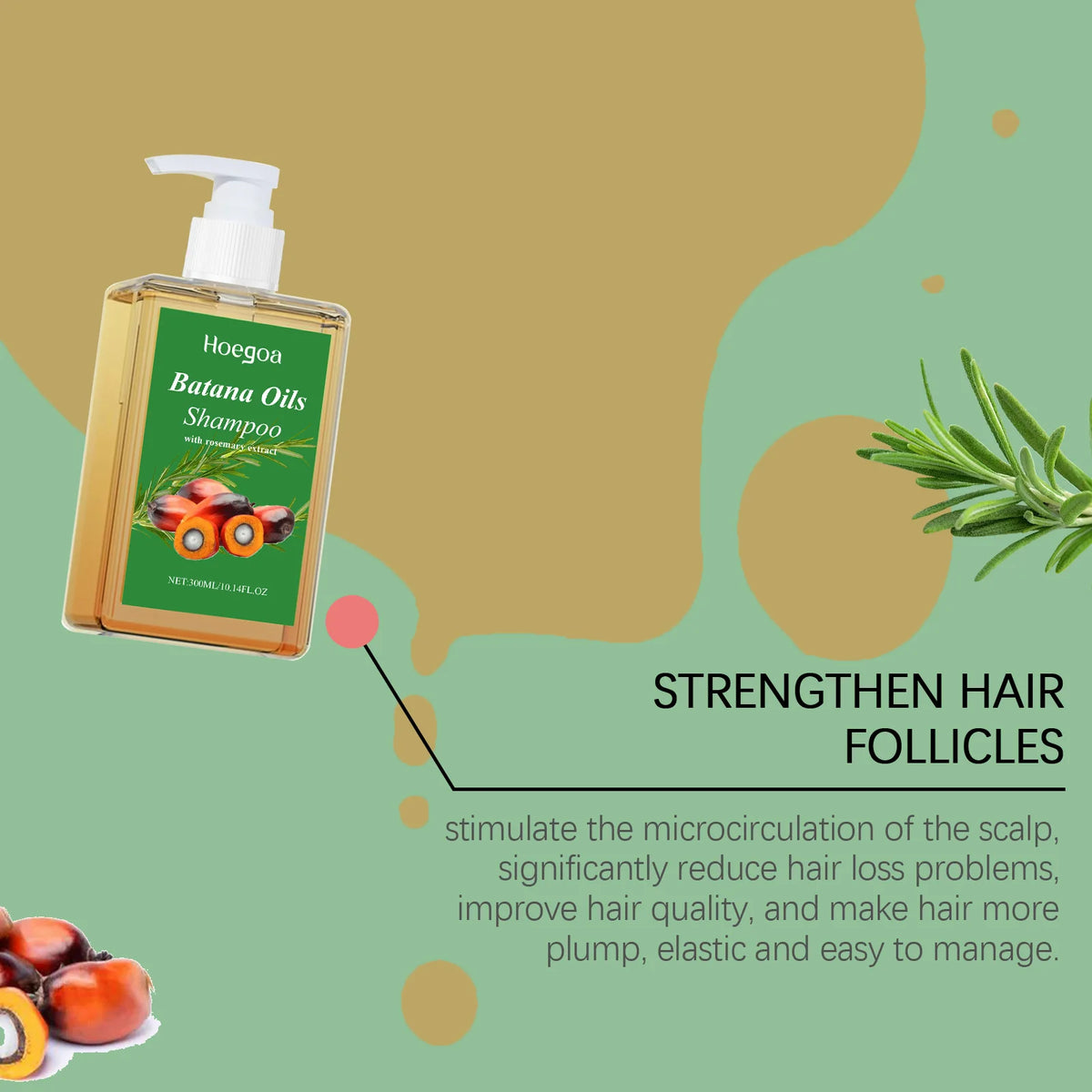 Batana Oil Shampoo Hair Strengthens Anti Loss Restore Damaged Split Hair Scalp Cleansing Dandruff Control Hair Growth Shampoo