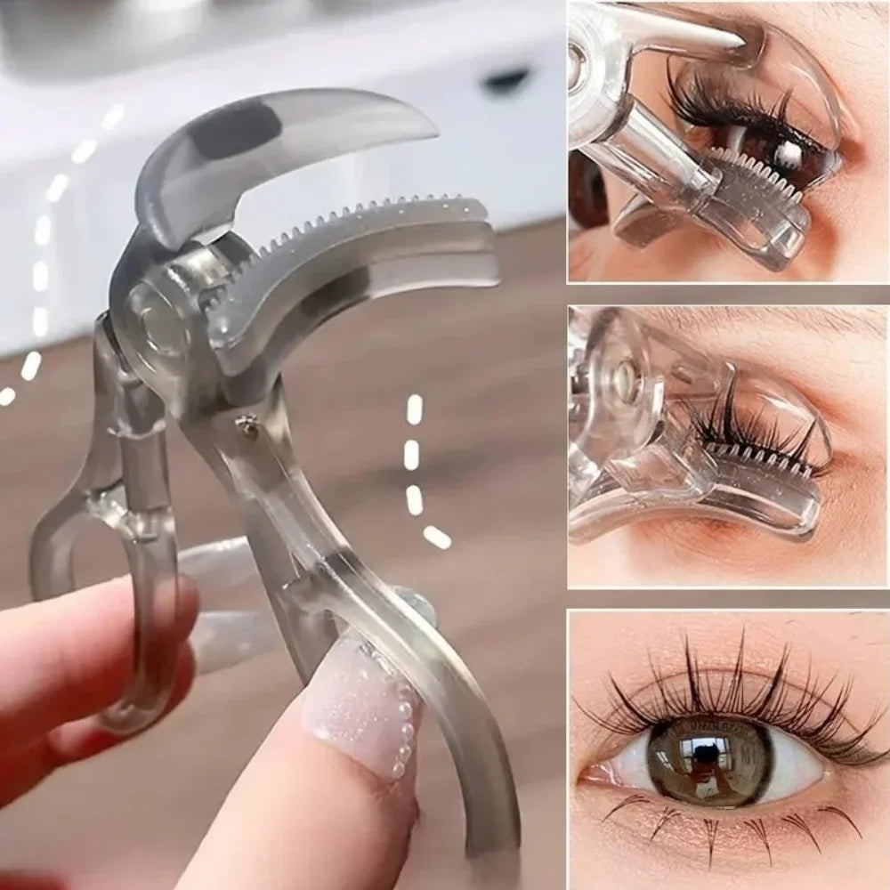 Dual-Type Eyelash Curler with Comb Long-lasting eyelash curler Wide Partial Clip Options Waterproof Natural Curl eye makeup tool