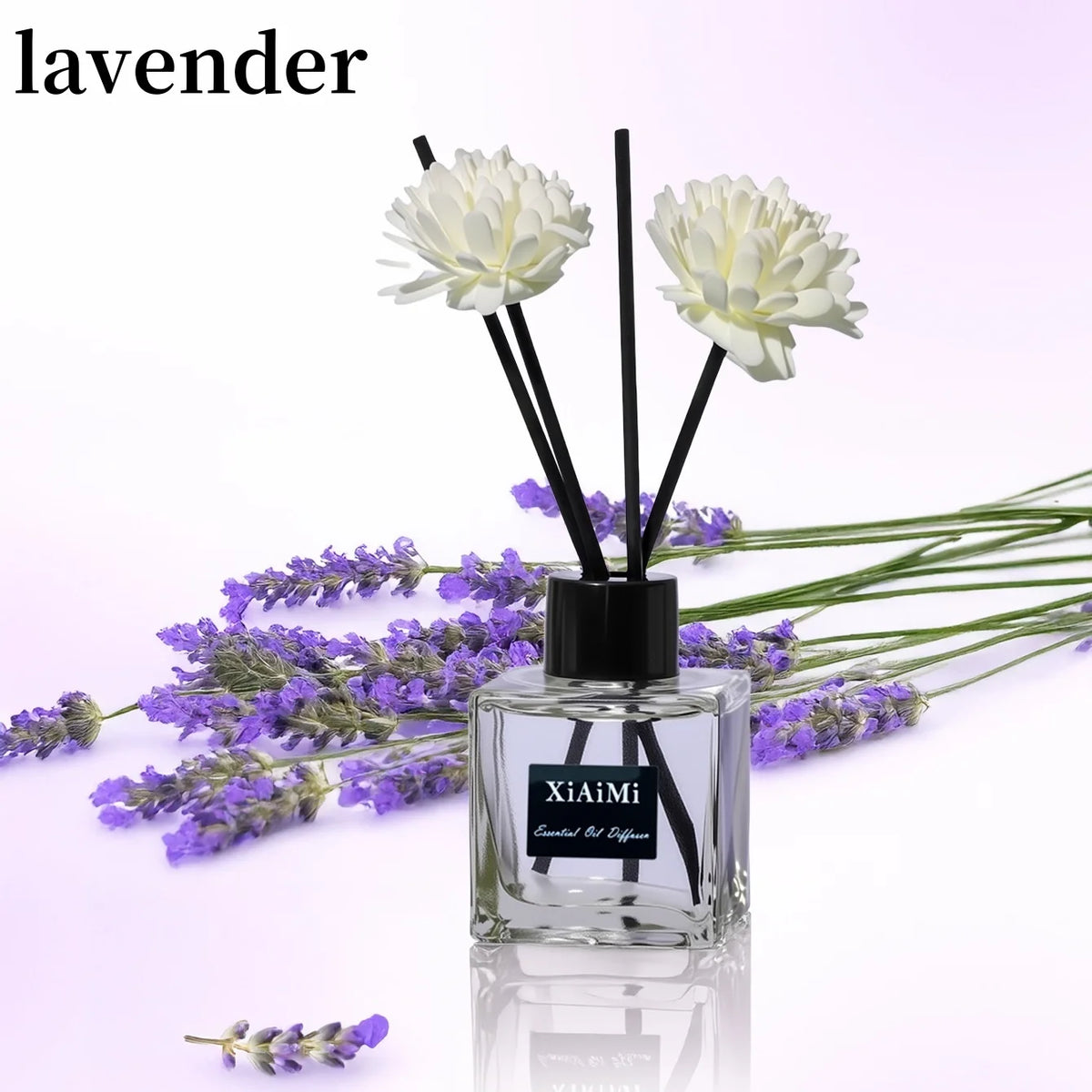 Flameless Home Fragrance Freesia Lavender Aromatherapy Oil with Reed Diffuser Stick Liquid Air Freshener Room Decor Ornaments