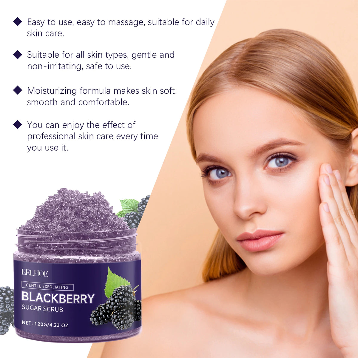 Blackberry Sugar Body Scrub Effectively Removes Dead Skin Restores Smooth Delicate Skin Deep Moisturizing Exfoliating Body Scrub