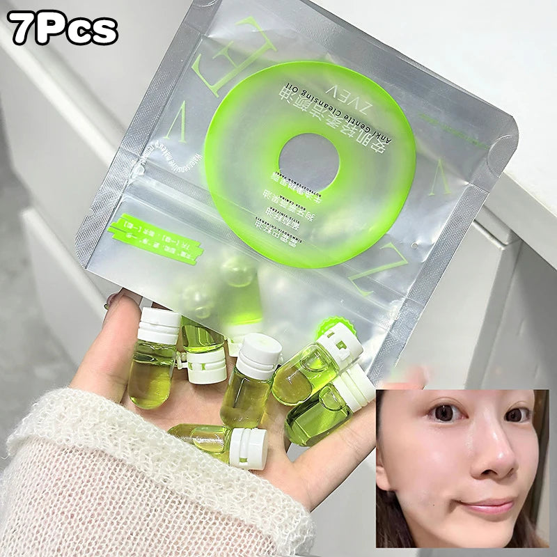 「7/10/30Pcs Cleansing Oil Camellia Secondary Facial Cleanser Deep Gentle Cleansing Travel Portable Single Makeup Remover Oil」