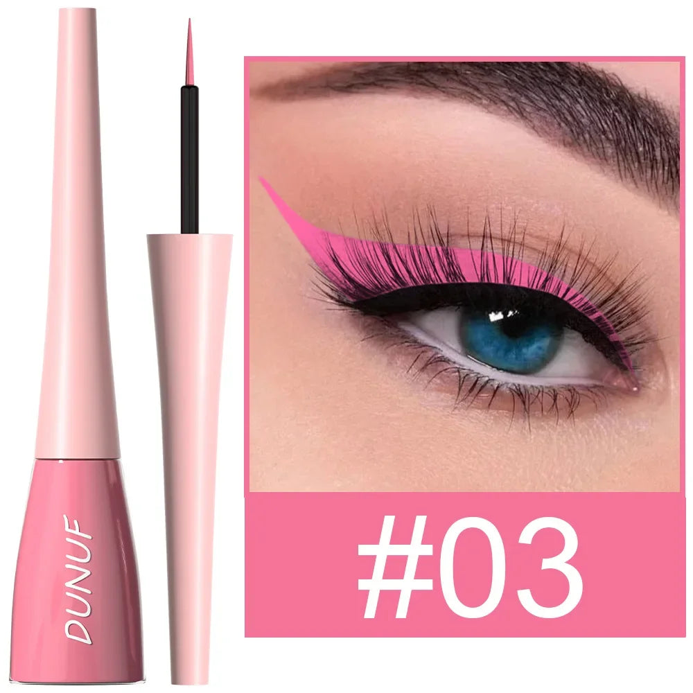 Matte Dark Green Liquid Eyeliner Pencil Waterproof Makeup Colorful Liquid Eye Liner Ultra-thin Long-Lasting Quick-Dry Eye Liner