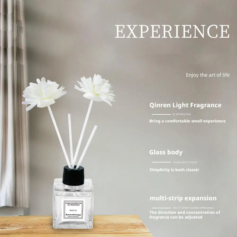 50ml Natural Essential Oil Air Freshener Flameless Home Fragrance Aromatherapy Oil with Reed Diffuser Stick Liquid Air Freshener