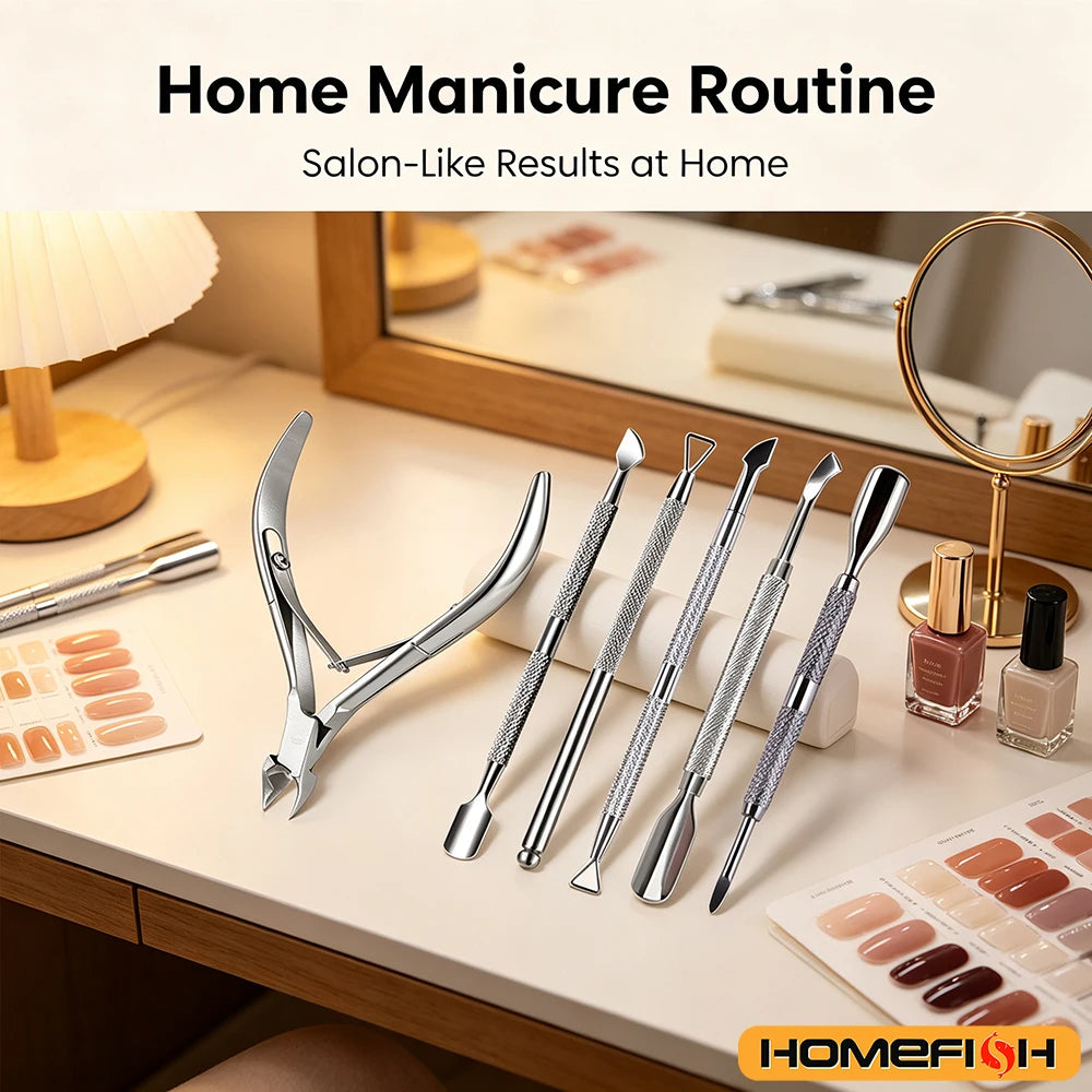 Double-ended Stainless Steel Cuticle Pusher Dead Skin Push Remover For Pedicure Manicure Nail Art Cleaner Care Tool