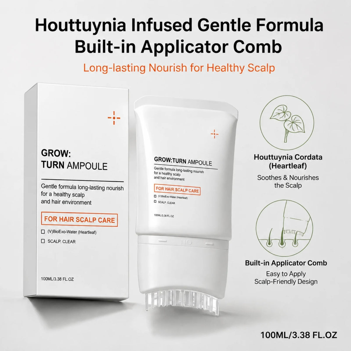 GROW:TURN Ampoule Scalp Serum Strengthen Hair Root Anti Hair Tired Scalp Nourishing Treatment for Scalp Massage Care Serum