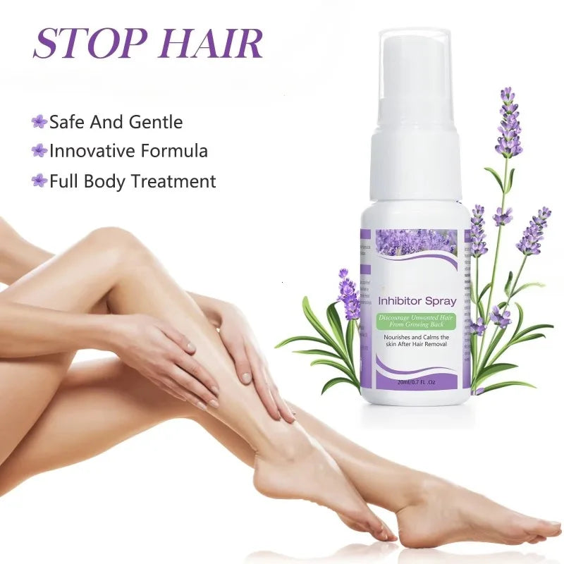 Permanant Hair Removal Inhibitor Spray Beard Bikini Intimate Legs Body Armpit Painless Facial Stop Hair