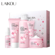LAIKOU Sakura Kit Skin Care Sets Moisturizing and Reducing Fine Lines Cleansing Pore Product 5-Piece Korean Women's Day Gift
