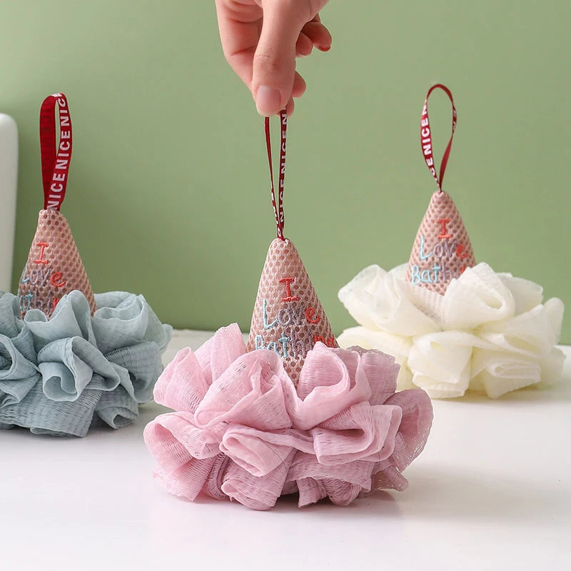 Men Women Bath Sponge Ice Cream Shape Exfoliating Loofah Body Scrubber Shower Cleaning Loofahs Bathroom Bathing Accessories
