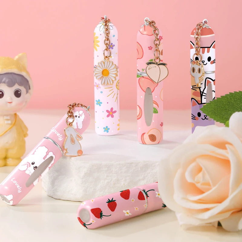 New 5ml Refillable Spray Bottle Mini Flower Pattern Refillable Perfume Bottle with Pendant Empty Cosmetic Containers Cute