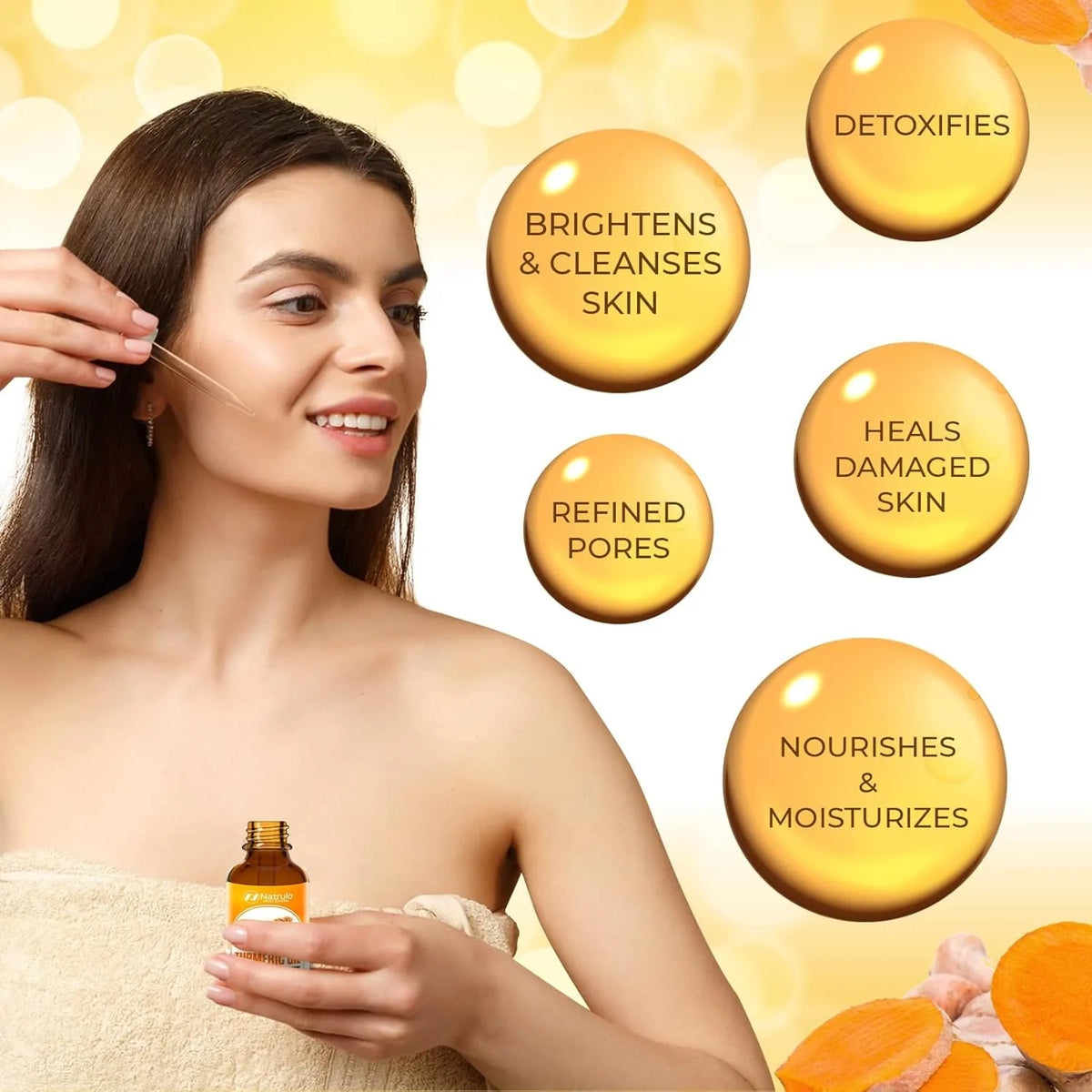 1PC Turmeric Serum for Dark Spots Corrector Serum for Face & Body, Anti Aging Facial Serum for Women Men, Reduces Hyperpigmentat