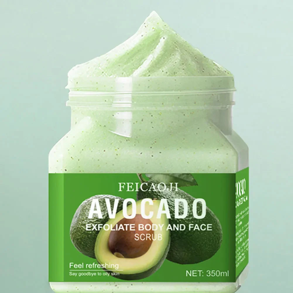 350ml Big Bottle Body Skin Scrub Deep Cleansing Face Exfoliating Hydrating Scrub Fruit Scented Mud Exfoliating Gel Body Lotion