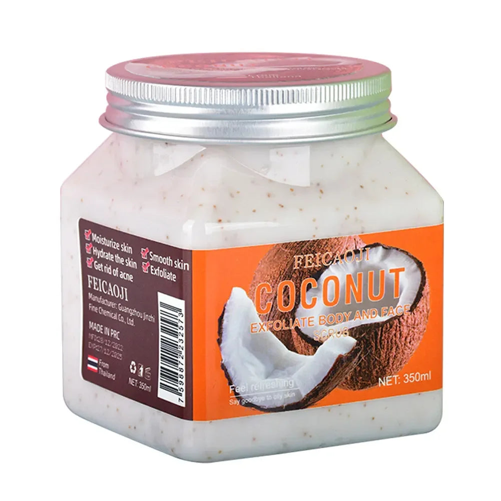 350ml Big Bottle Body Skin Scrub Deep Cleansing Face Exfoliating Hydrating Scrub Fruit Scented Mud Exfoliating Gel Body Lotion