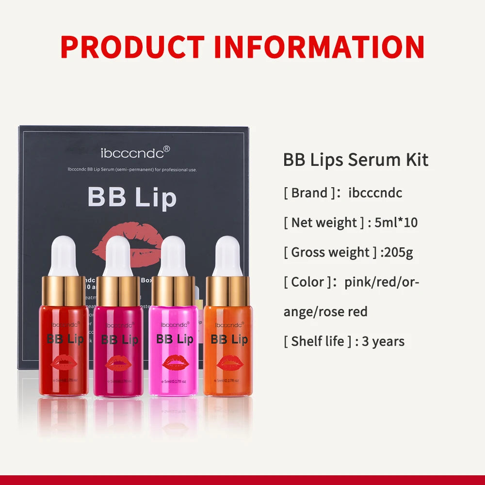 BB Lips Ampoule Serum Starter Set Semi-Permanent BB Lip Gloss Tinted Pigment Lasting Moisturizing For Lip Care Korea Glow