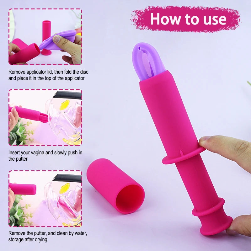 Feminy Menstrual Disc With Applicator Sterilizer Cup Medical Silicone Disco Coletor Menstrual Bowls Mini Period Cup Box