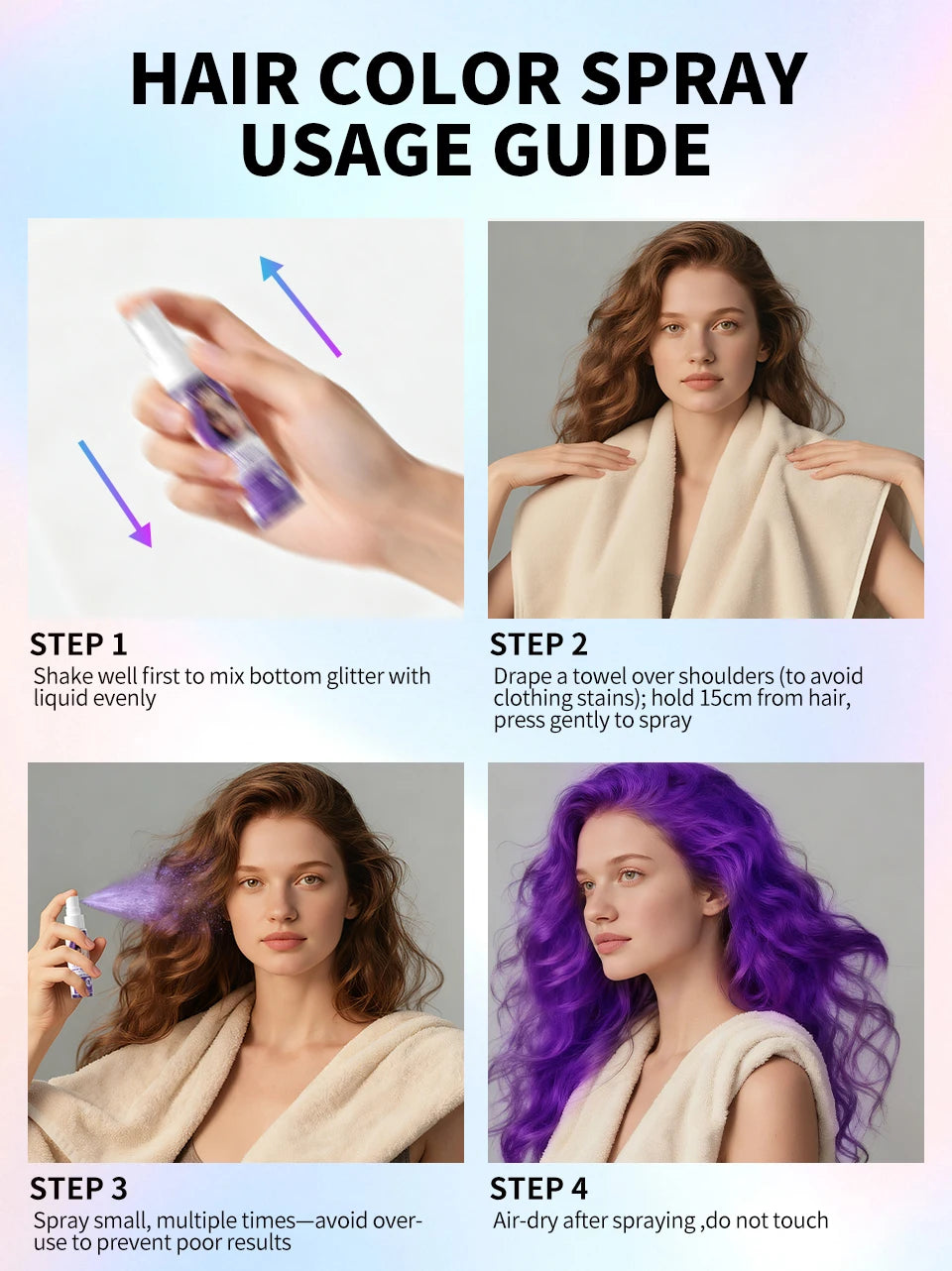 New Hair Color Spray 30ml Temporary Diy Hair Dye Spray Halloween Party Costume Instant Hair Styling Spray Disposable Hair Tools