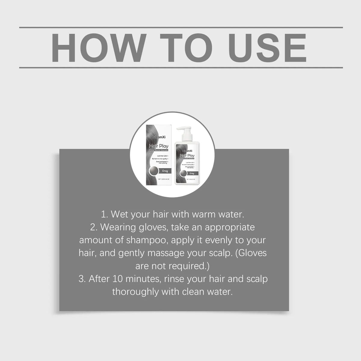 Gray Hair Shampoo 4colors- Color Locking, Moisturizing, Smooth Hair, Lightweight, Even Coloring, Trendy and Fashionable