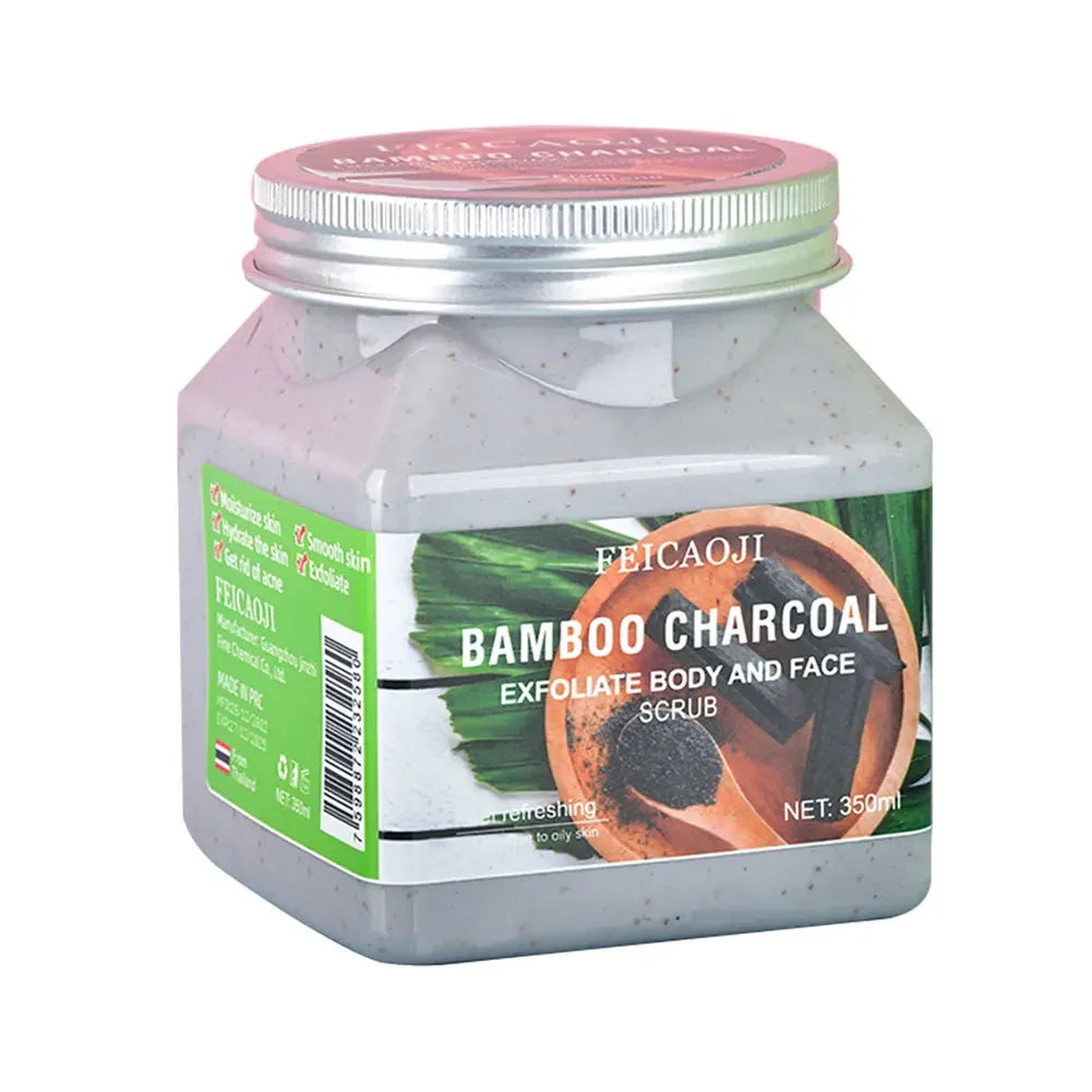 350ml Big Bottle Body Skin Scrub Deep Cleansing Face Exfoliating Hydrating Scrub Fruit Scented Mud Exfoliating Gel Body Lotion