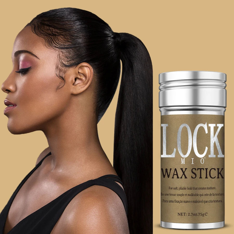 LOCKMIO Wax Stick Natural Coconut Oil Moisturizes Soften Smoothing Styling Flyaway Hair Edge Control Strong Hold Long Lasting