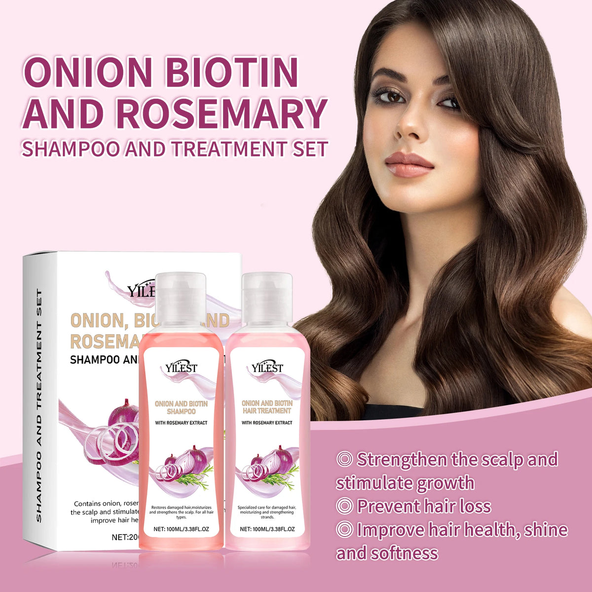 200ML Hair Shampoo Fast Hair Growth Rosemary Onion Hair Regrowth Shampoo Nourishing Anti Hair Loss Effective Hair Growth Product