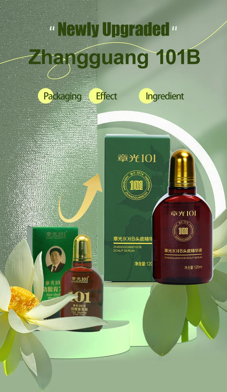 Zhangguang 101B Scalp Serum Powerful Anti Hair Loss Hair Growth 101M 120ML Treatment Chinese Medicine Therapy 100% Origina