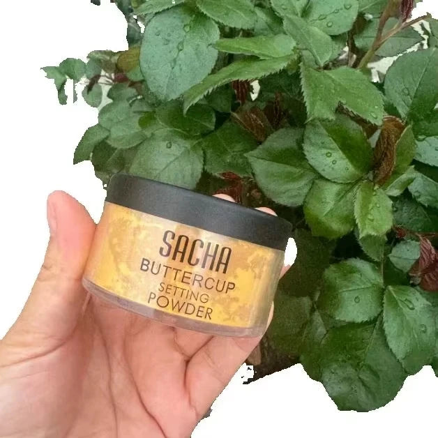 Sacha Buttercup Setting Powder Translucent Face Powder to Set Makeup Foundation or Concealer Finish Loose Powder Foundation