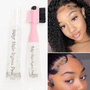 Edge Brush with Gel Dispenser Double Sided Edge Control Hair Comb Brushes for Women Girls Natural Styling Hair Edge Brushes Comb