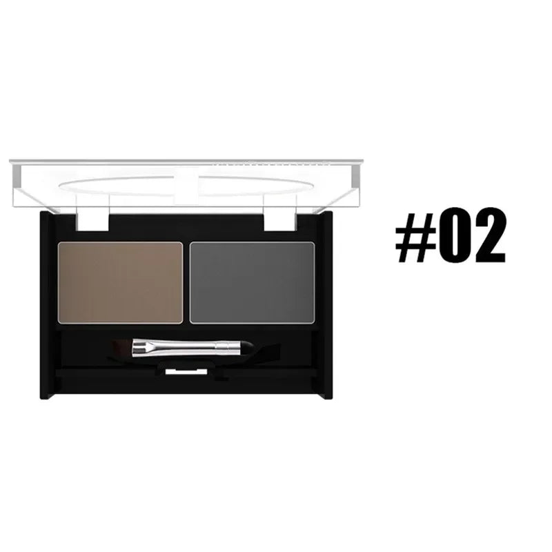 Professional Brand Eyeshadow Makeup 2 Color Waterproof Eyebrow Powder Eye Shadow Eye Brow Palette + Brush Eyebrow Enhancer