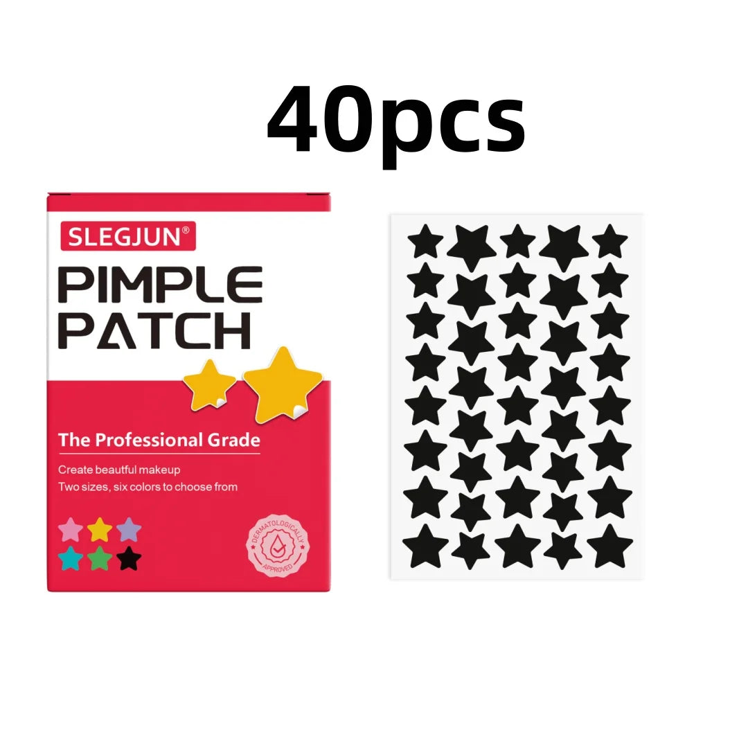 40pcs pieces of multi-color star acne patches, facial acne patches, concealer acne patches, and pimples patches, ultra-thin.