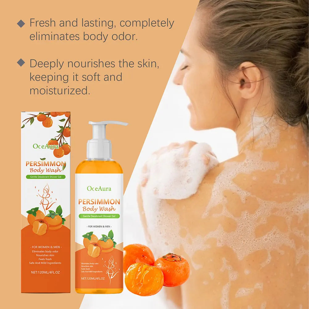 2pcs Persimmon Soaps For Old People Smell,120ml Cleansing Body Deodorizing With Persimmon,Gentle Hydrating Body Cleanser