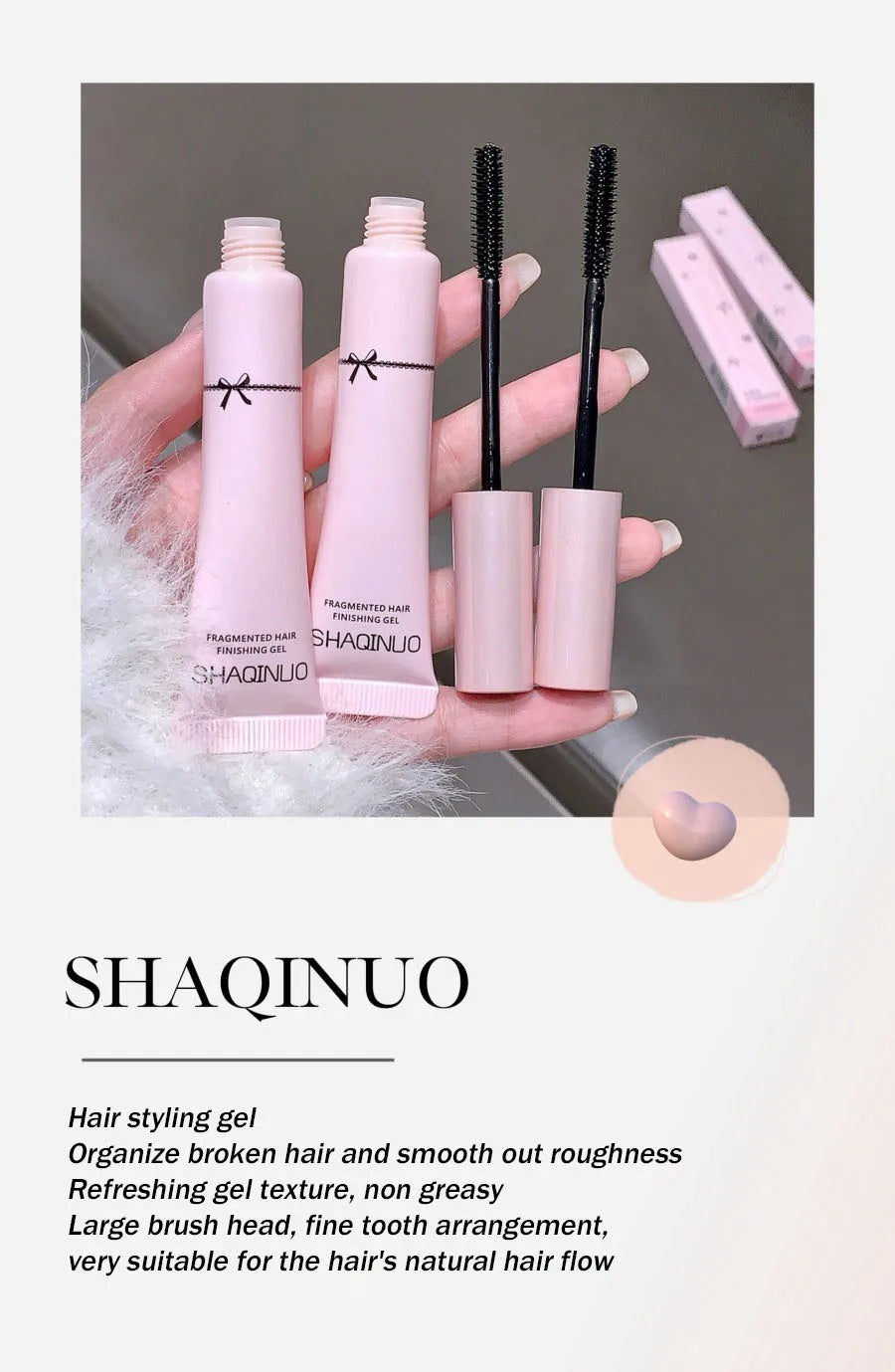 15g Broken Hair Wax Stick Hair Styling Gel Cream Big Brush Fixed Shaping Refreshing Not Greasy Hair Finishing Cream Mascara