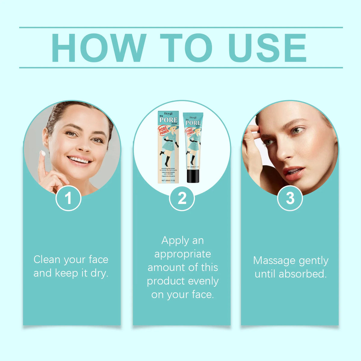 Hoygi Pore Primer Long Lasting Makeup Absorb Excess Oil Fine Texture Refresh Moisturizing Gentle Formula Smoothing Face Primer