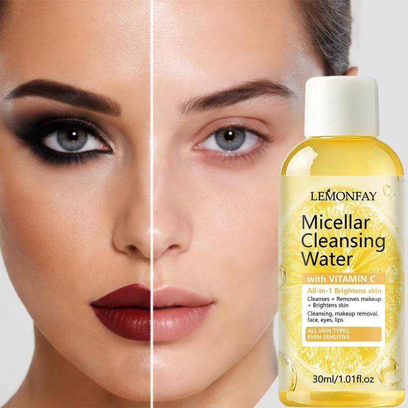 Vitamin C Micellar Cleansing Water Gentle Makeup Remover Brightening Skin Hydrating Facial Cleanser for Sensitive Skin