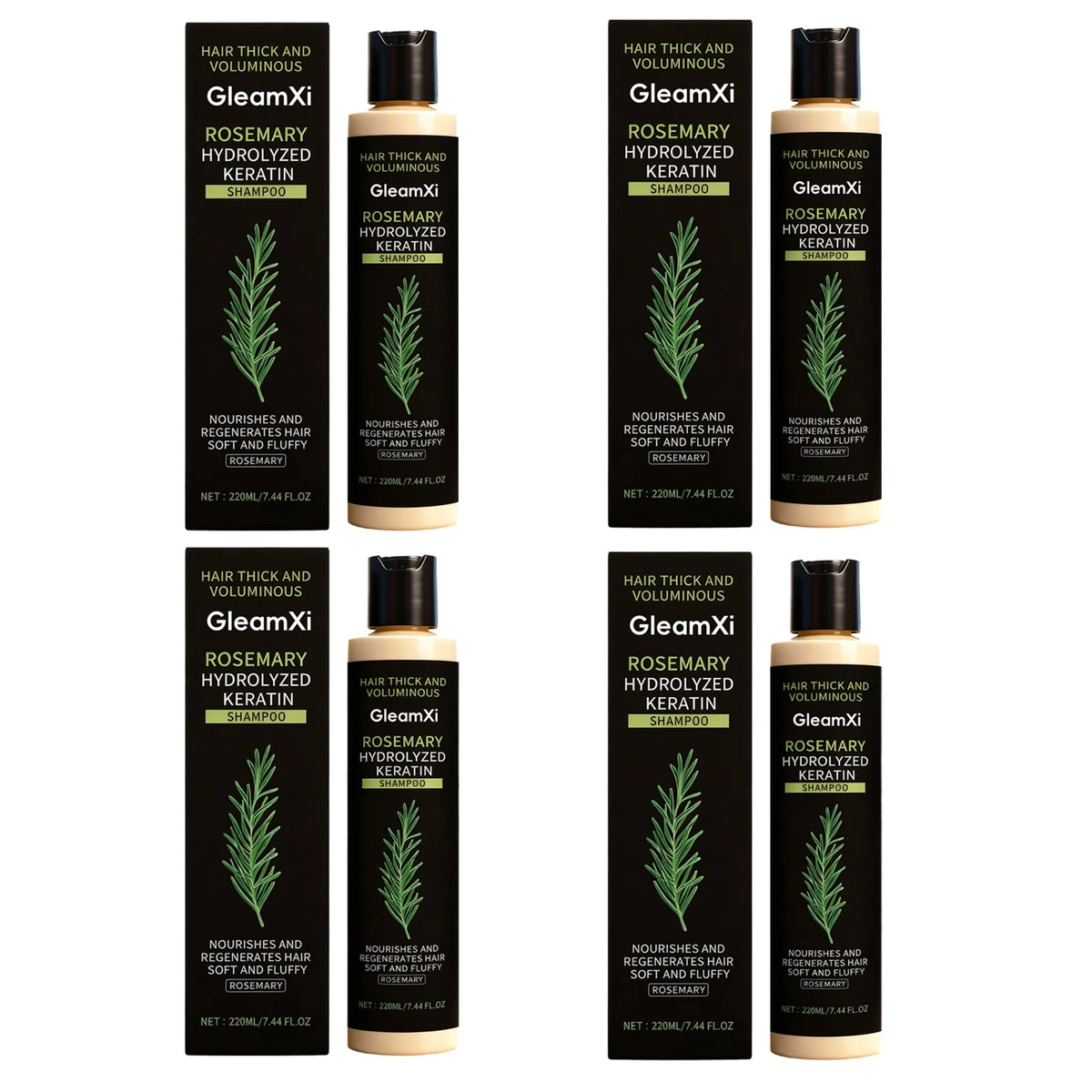 Rosemary Keratin Volumizing Shampoo 220ML Deep Nourishing Hair Care Repair Damage Boost Fullness Smooth Frizz Control Daily Use