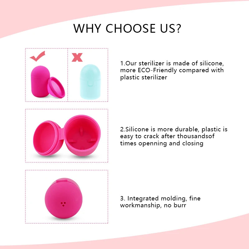 Feminy Menstrual Disc With Applicator Sterilizer Cup Medical Silicone Disco Coletor Menstrual Bowls Mini Period Cup Box