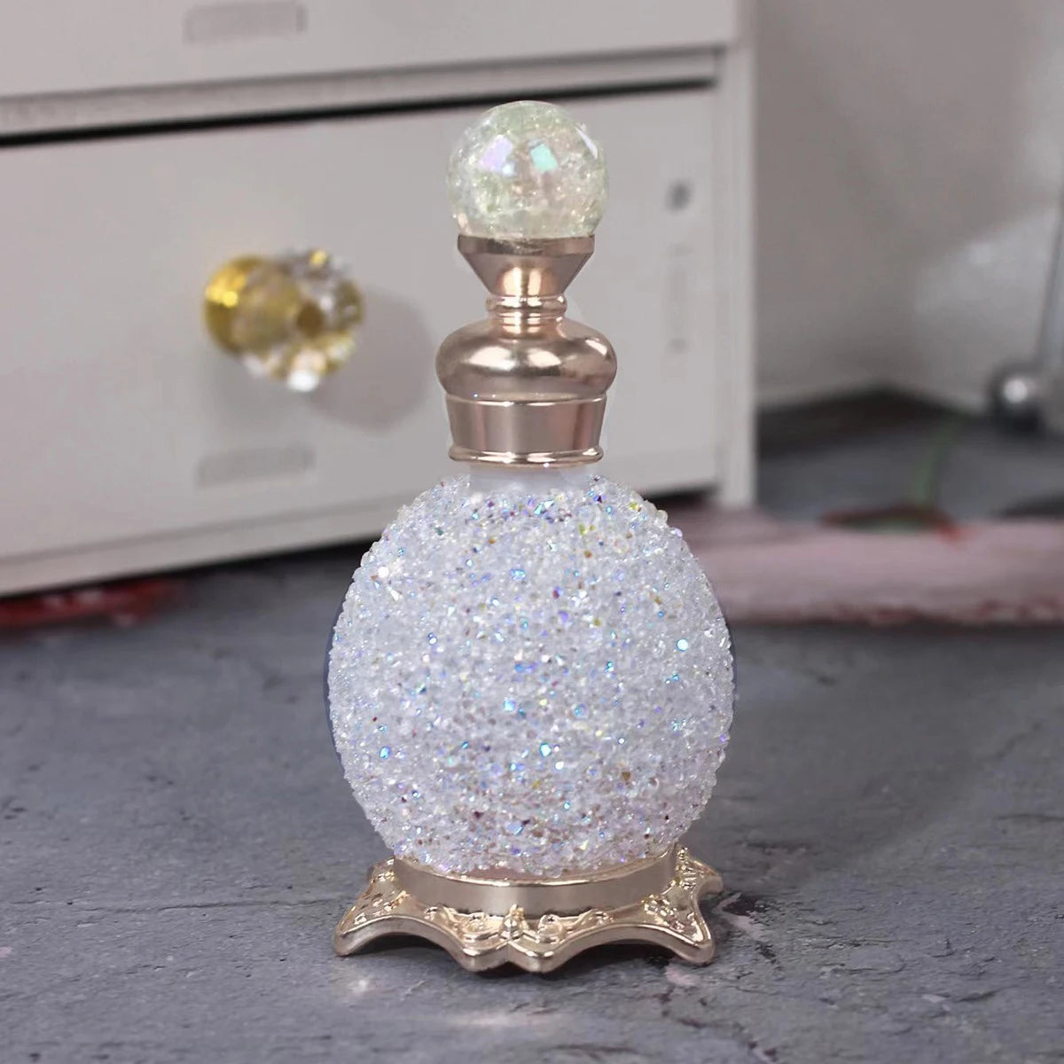 15ml Perfume Decanter Bottle,Luxuriou Perfume Bottle with Sparkling Rhinestone Decoration,Dropper Essential Oil Dispenser Bottle