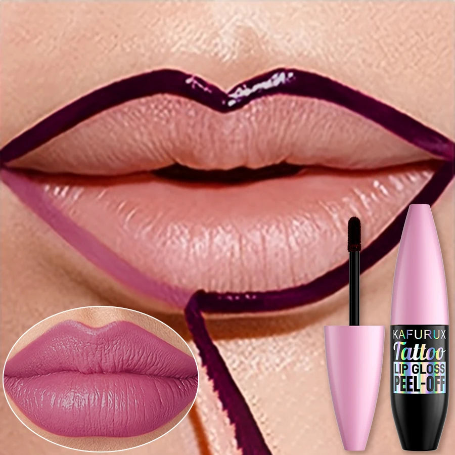 7 Colors Waterproof Lip Tint Peel Off Lip Liner Tattoo Lipgloss Long Lasting Matte Pink Red Brown Contour Makeup Lips Stain Gift