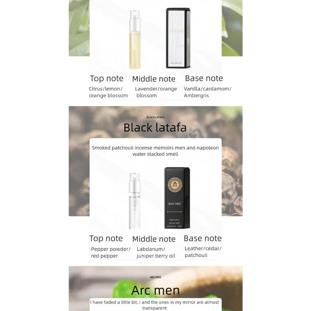 10PCS Mini Travel Size 3ml Perfume Women Men Unisex Fragrance Set Eau De Toilette Gift for Her Him Deodorant Body Spray