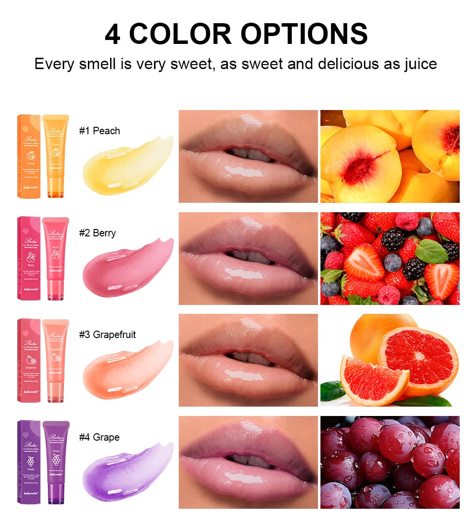 Moisturizing Lip Glow Blam Liquid Lip Gel Mask Reduce Lip Line Remove Dead Skin Peach Grape Lip Gloss Lips Care Product 10g