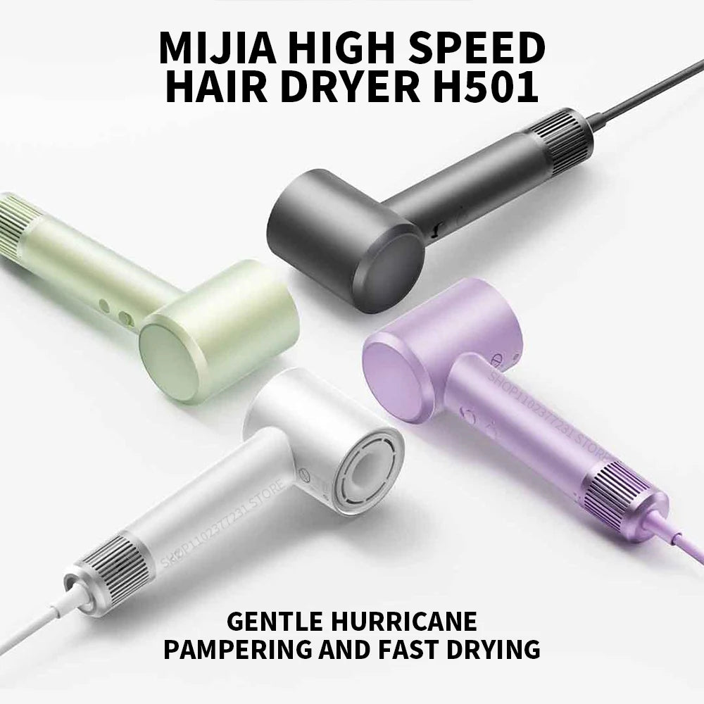 New MIJIA H501 High Speed Anion Hair Dryers Wind Speed 62m/s 1600W 110000 Rpm Professional Hair Care Quick Dryer Negative Ion CN