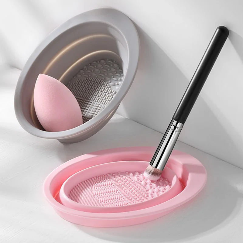Silicone Makeup Brush Cleaner Bowl Foldable Clean Mat Cosmetic Foundation Eyeshadow Powder Brushes Cleaner Tools Makeup Supplies