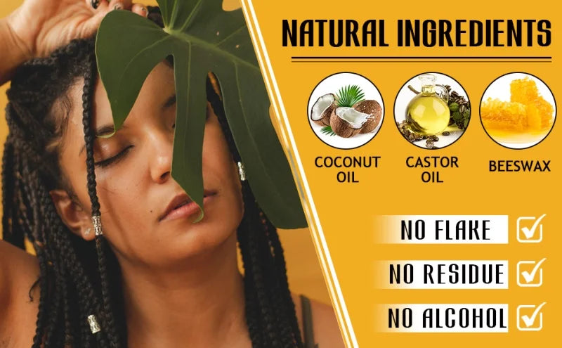GOIPLE 60ml Braid Mousse for African Women Extra Hold Control Gel for Braiding Twist Locs High Shiny Moisturize Styling Products